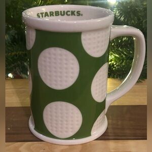 💚Starbucks 2011 Holiday Green Raised Dot Mug 16oz - Like New💚 Golf Lovers Mug